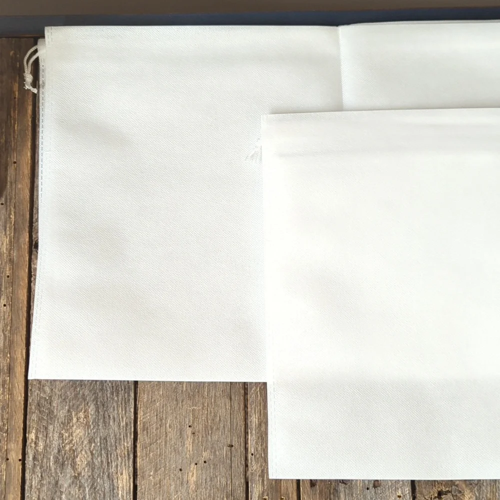 TWO Large Dust Cover FABRIC Storage Bags Eco-friendly -White